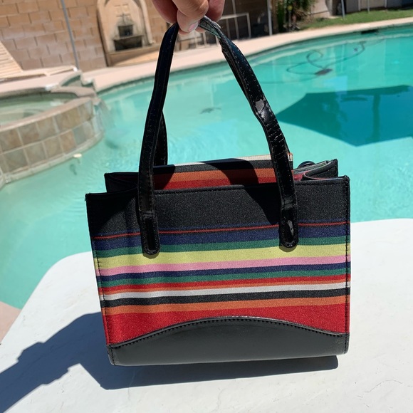 Vintage Kate Spade Rainbow Striped Handbag - Picture 5 of 12
